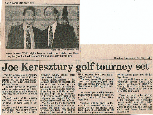 Joe Keresztury Hoes Golf Classic with Mayor Nelson Wolff
